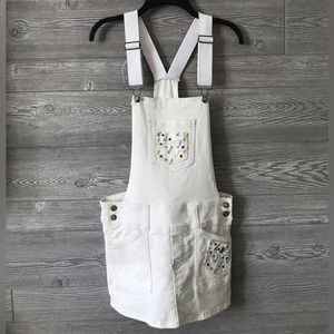 G-unit overall dress women‎ medium white with blue and gold detailing